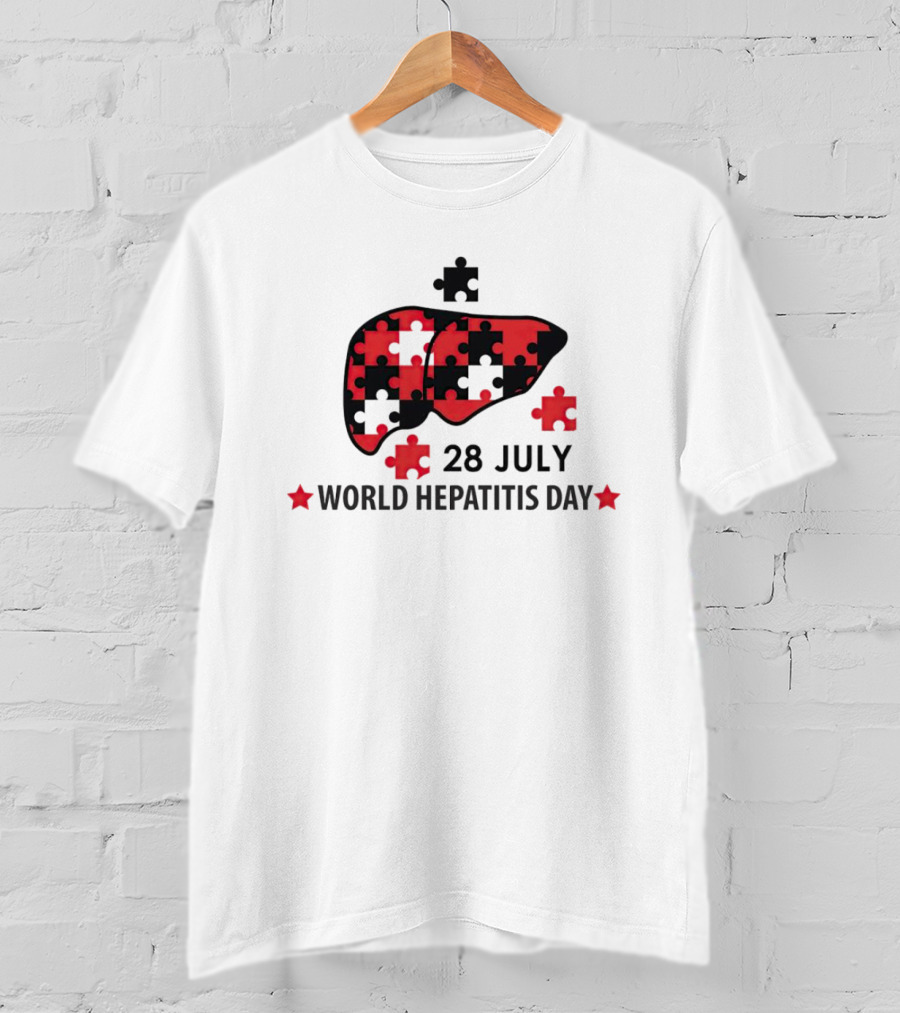 28 July World Hepatitis Day Liver Puzzle Awareness T-Shirt