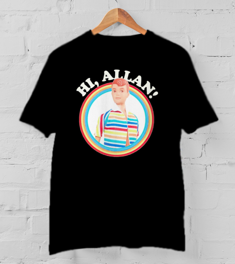 Hi Allan Barbie Rainbow Striped Shirt Colorful T-Shirt