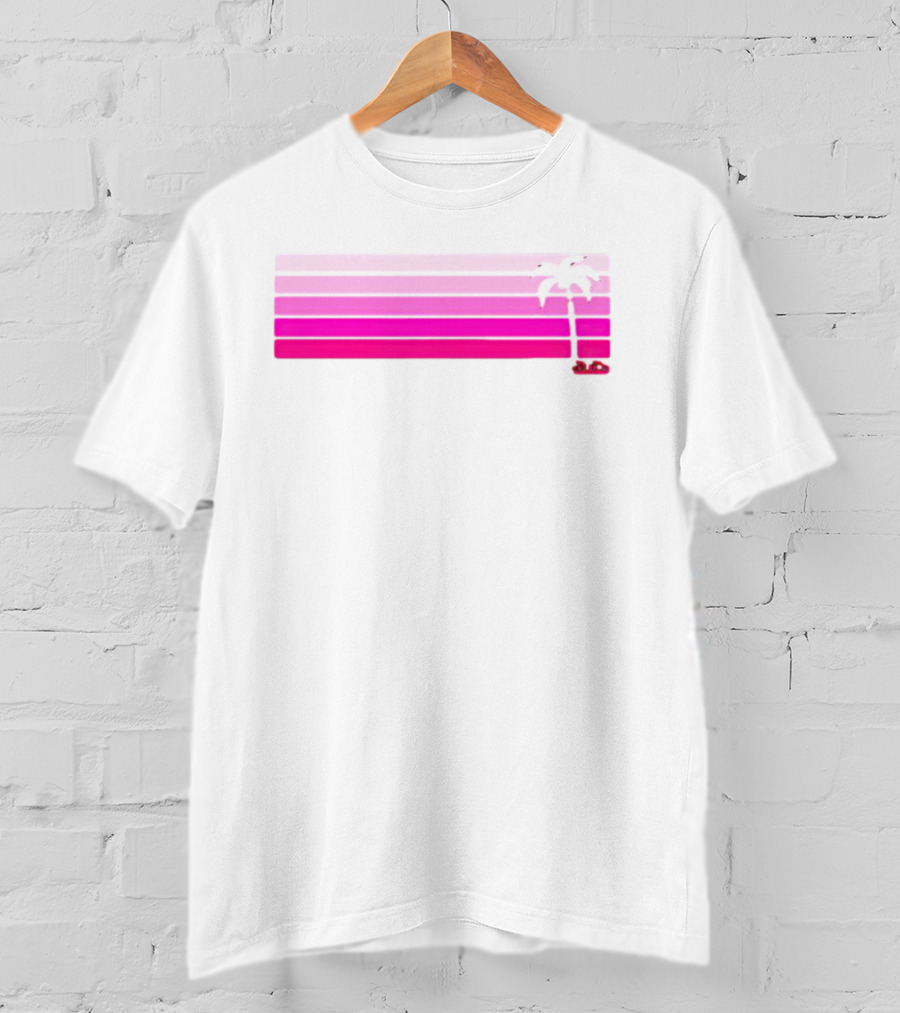 Barbie The Movie Pink Palm Stripe Retro T-Shirt