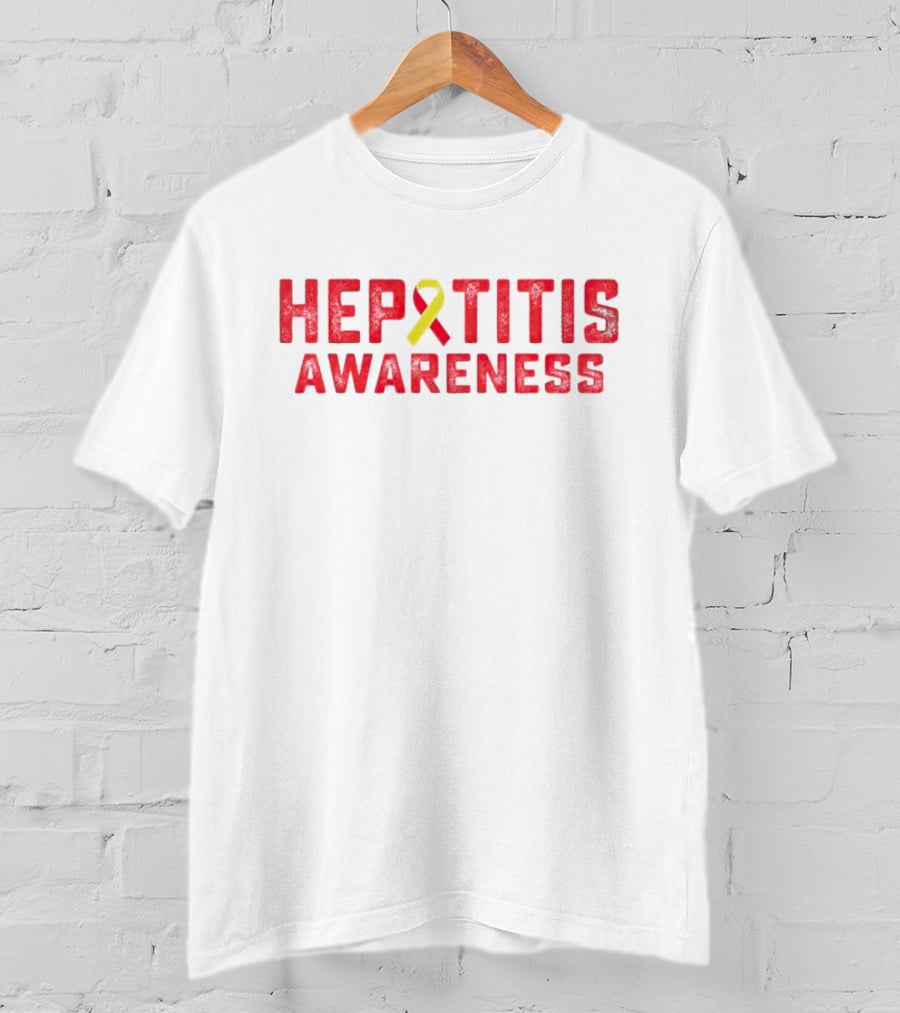 Hepatitis Awareness Red Text Yellow And Red T-Shirt