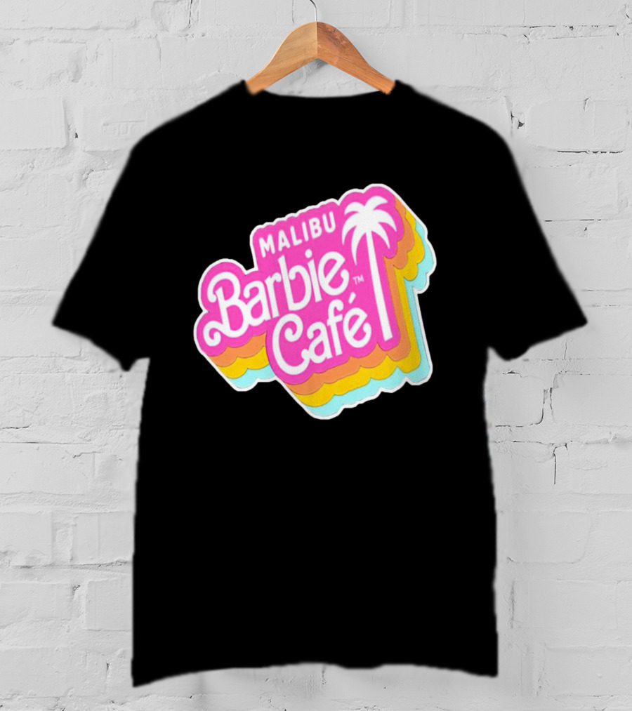 Malibu Barbie Cafe Colorful Retro Logo With Palm Tree T-Shirt