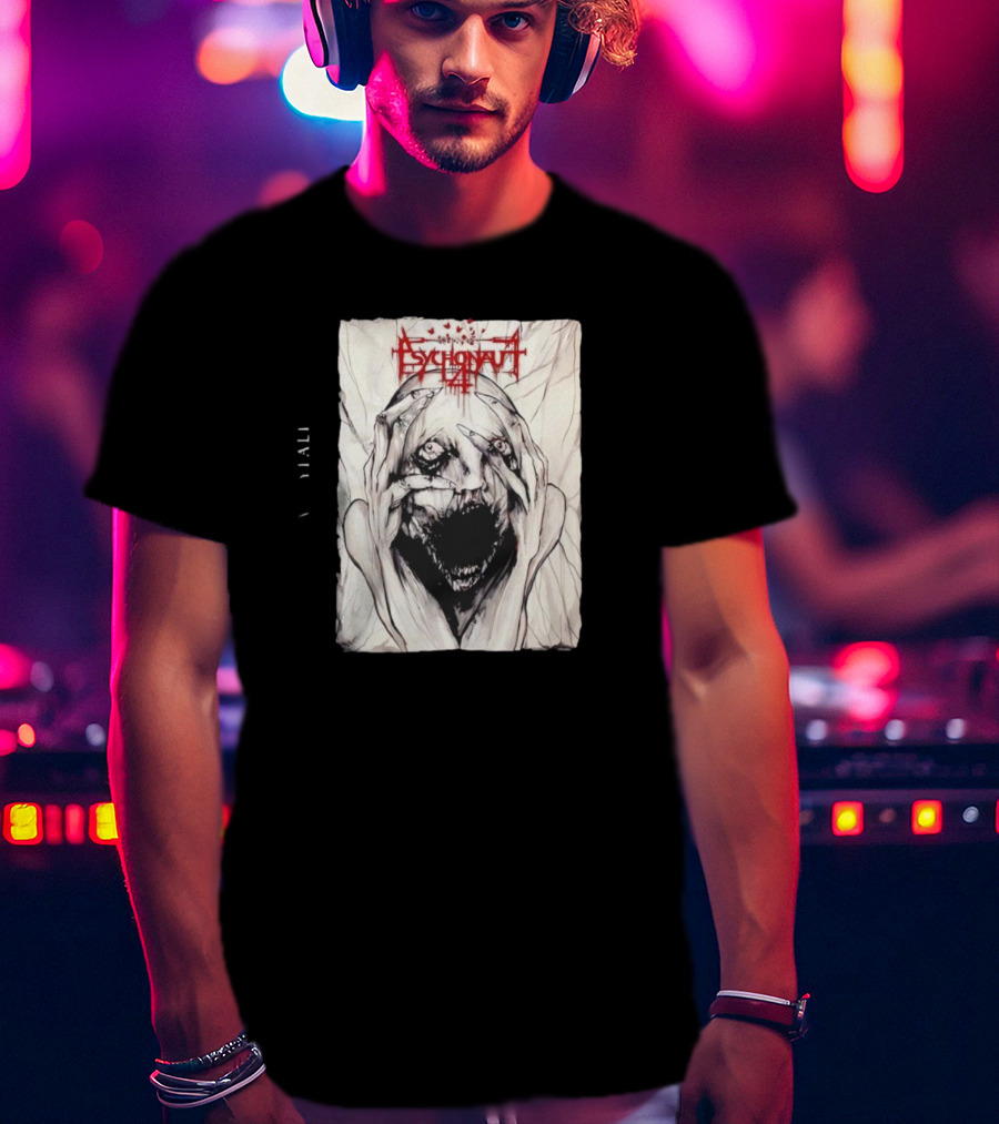 Psychonaut 4 Band Disturbed Face Artwork V Diali T-Shirt