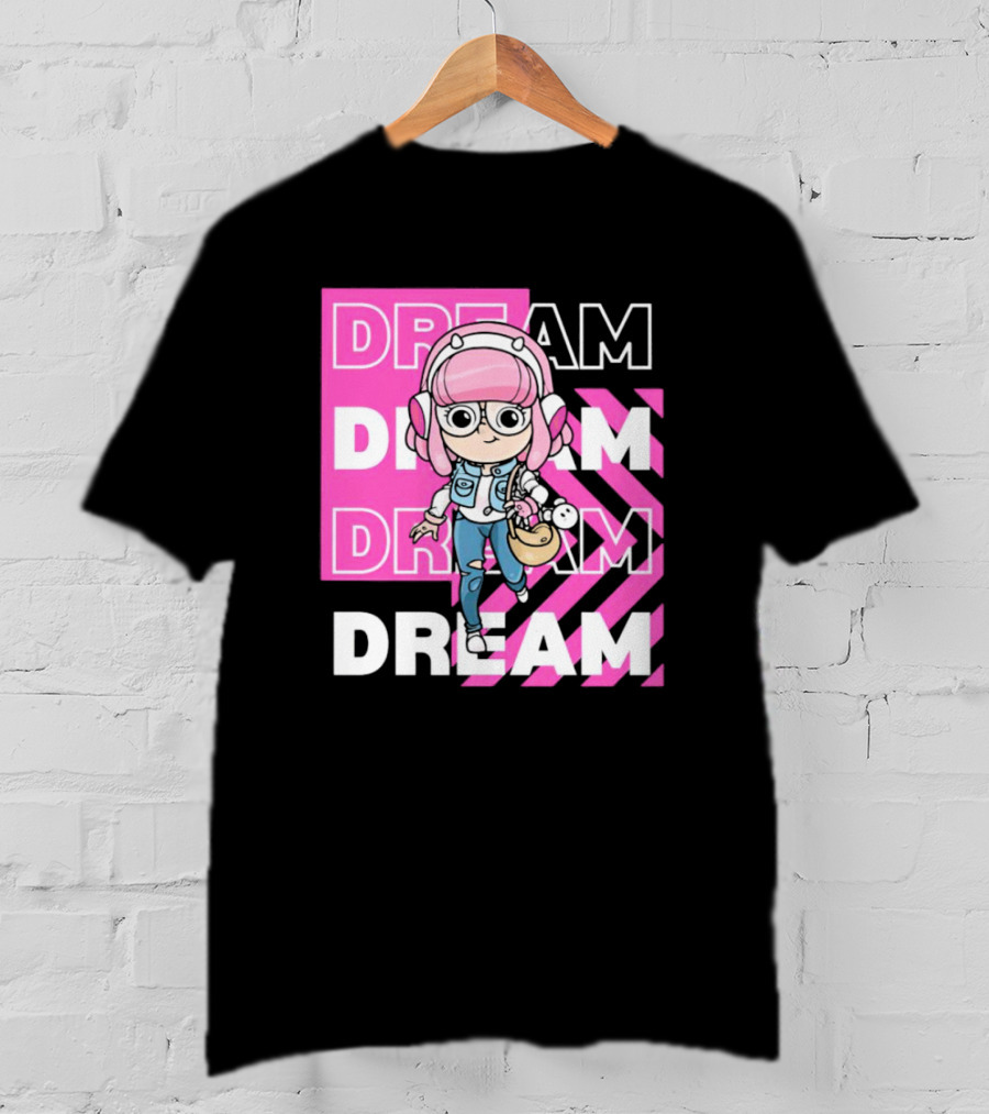 Dream Remix Pink Headphones Girl T-Shirt