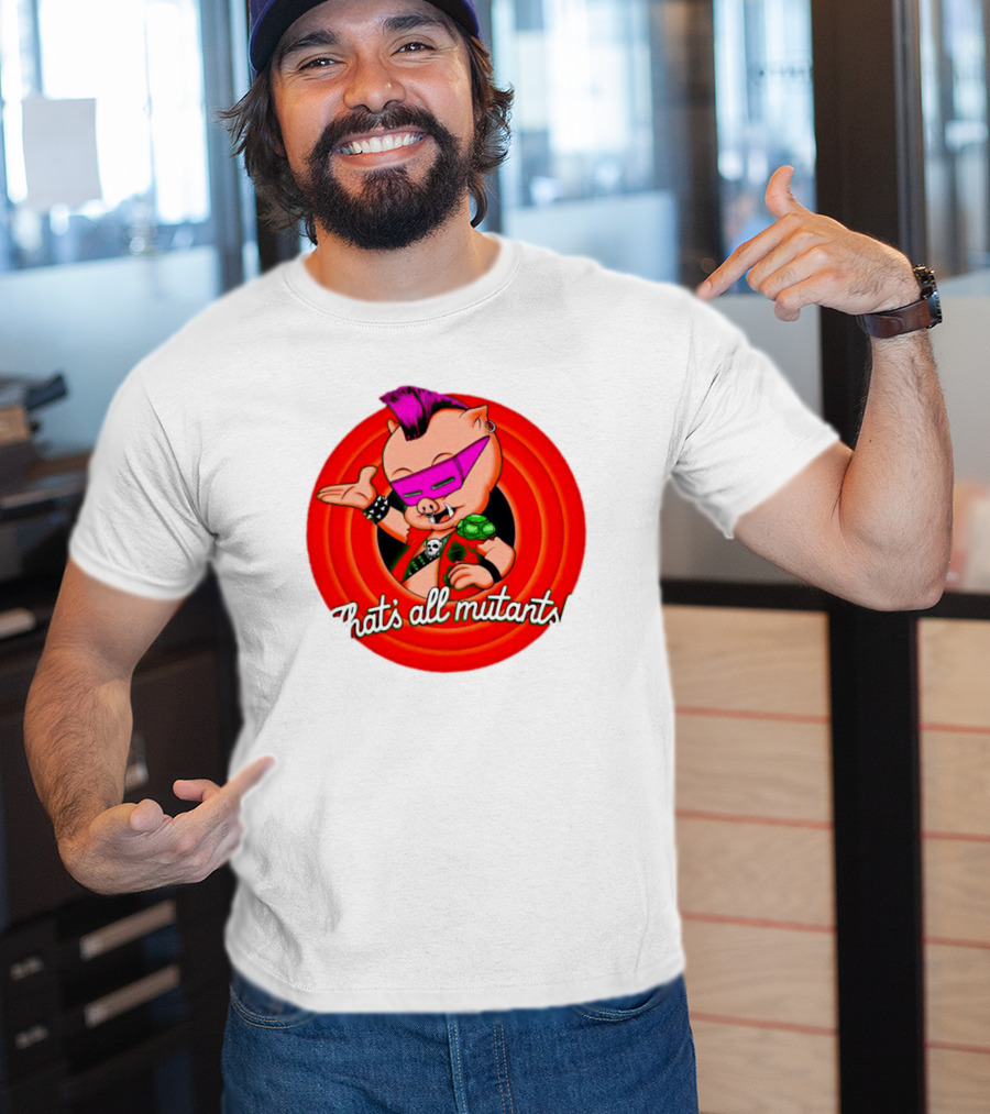 Bebop That's All Mutants Teenage Punk Pig Character In Red Circle T-Shirt