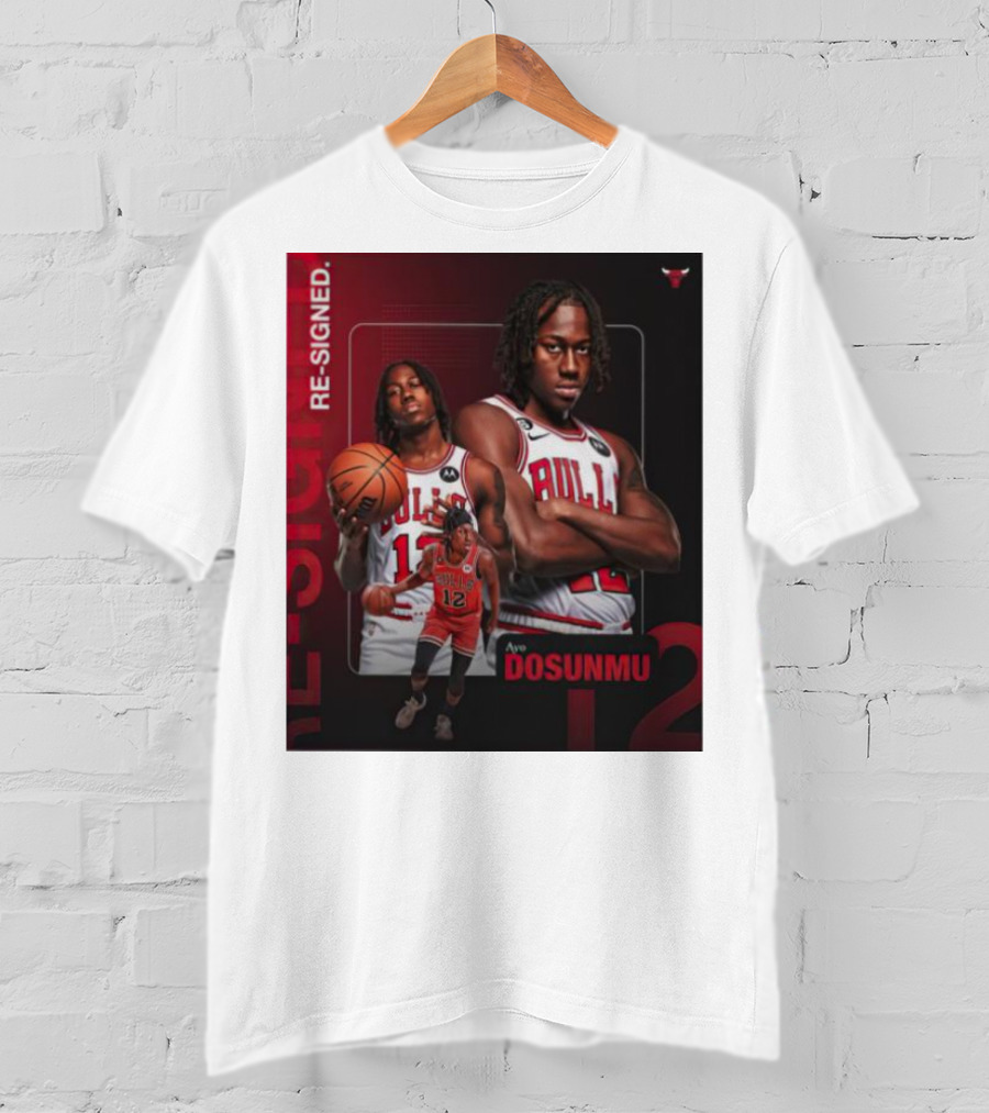 Chicago Bulls Ayo Dosunmu Re-Signed Number 12 T-Shirt