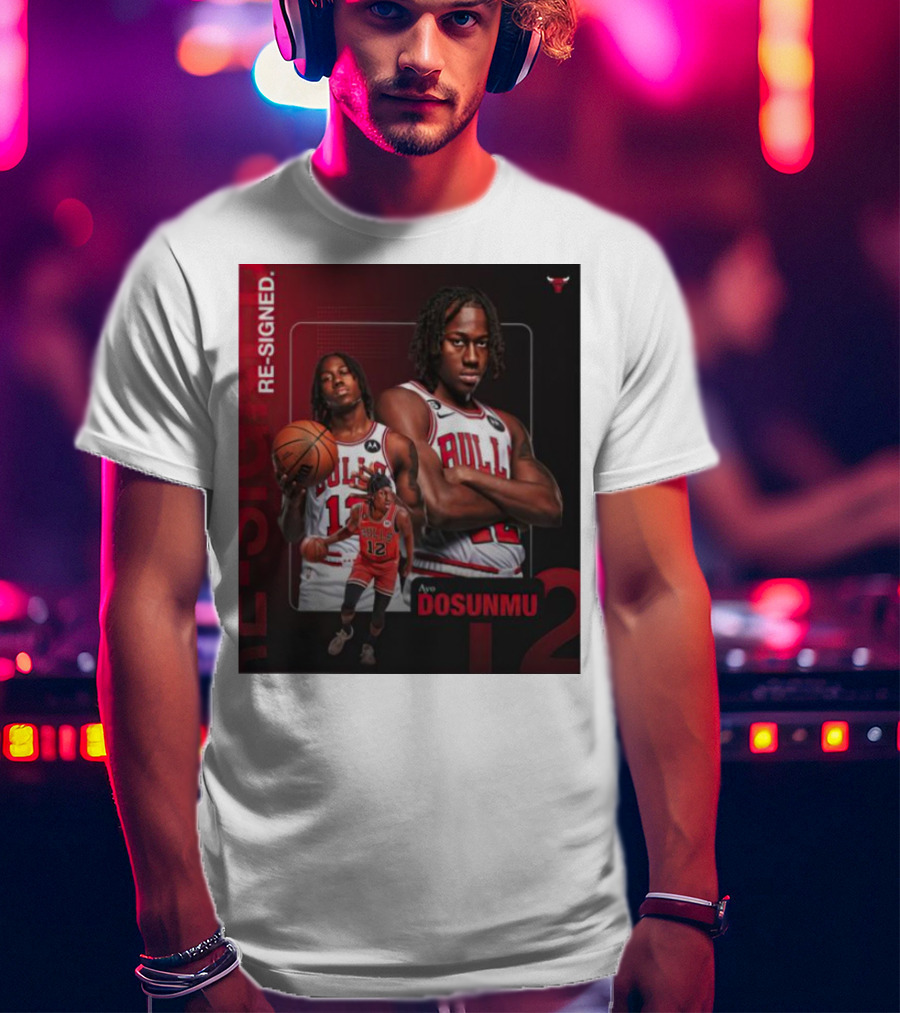 Chicago Bulls Ayo Dosunmu Re-Signed Number 12 T-Shirt