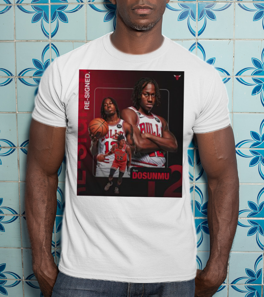 Chicago Bulls Ayo Dosunmu Re-Signed Number 12 T-Shirt