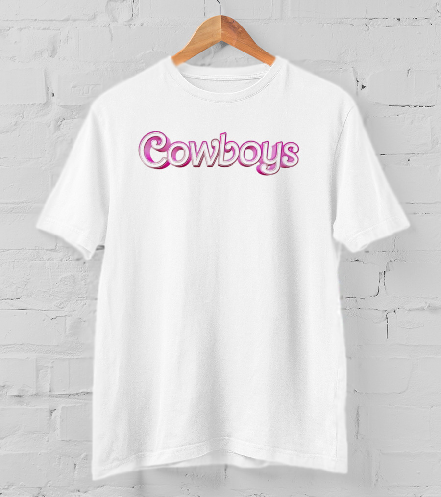 Dallas Cowboys Barbie Cowboys Pink Text Fashion T-Shirt