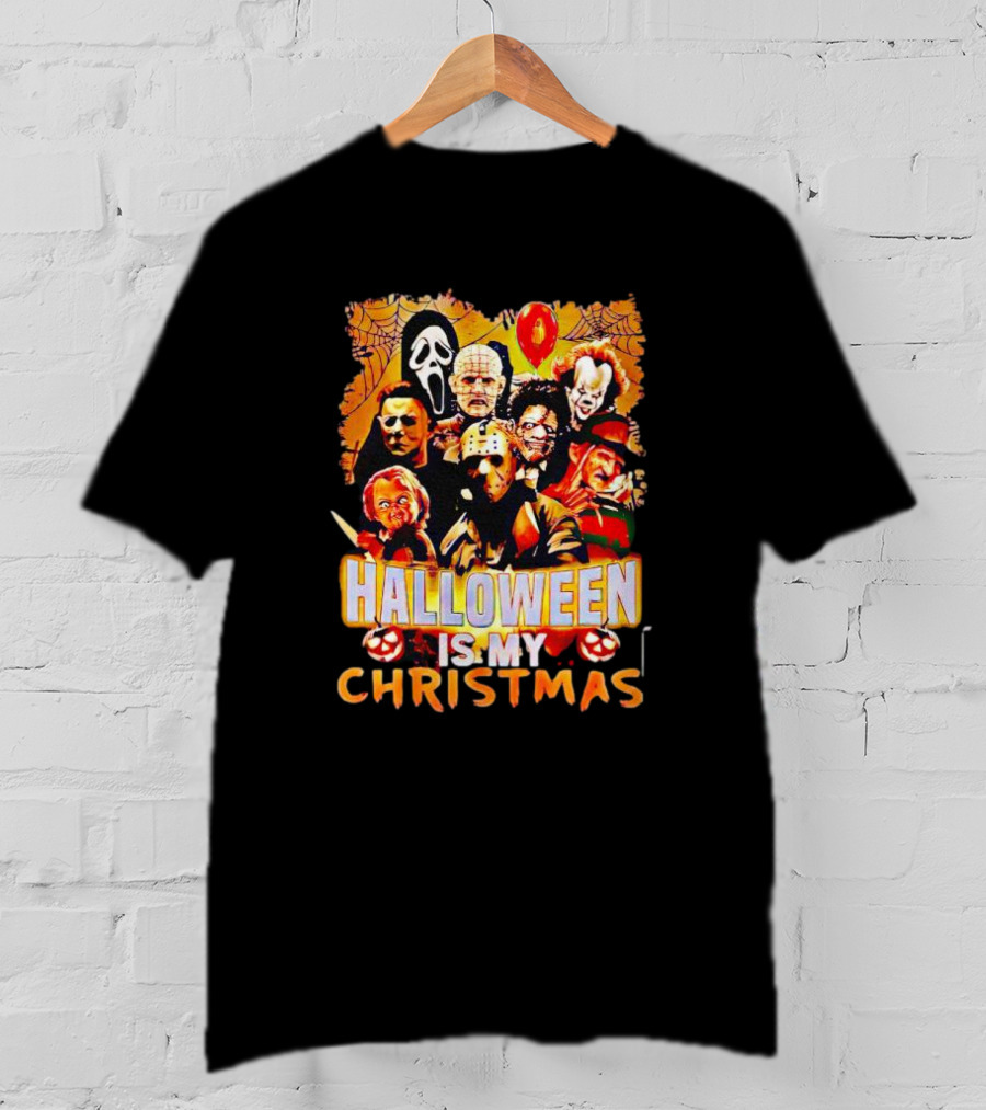 Halloween Is My Christmas Horror Movies Icons T-Shirt