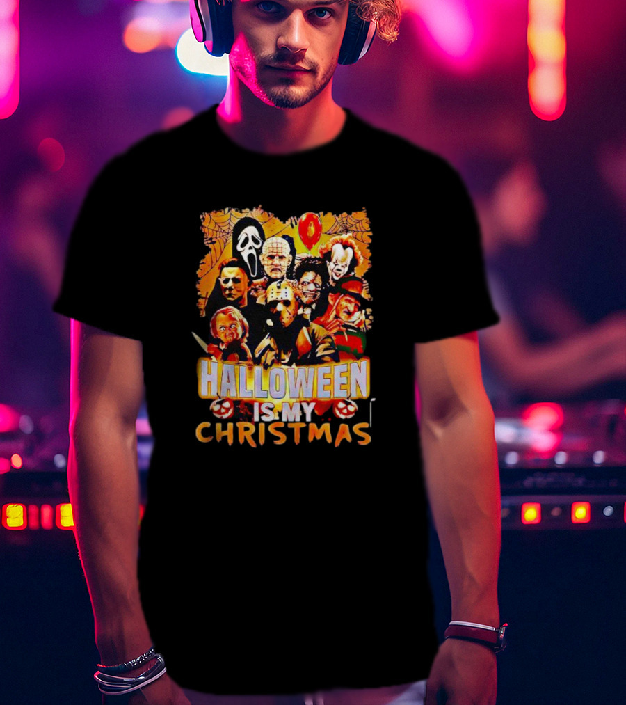 Halloween Is My Christmas Horror Movies Icons T-Shirt