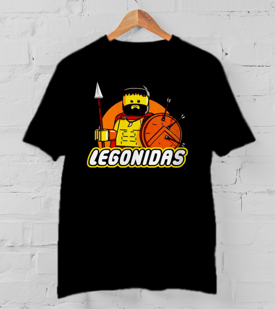 Lego Minifigure Legonidas Warrior Shield Spear T-Shirt