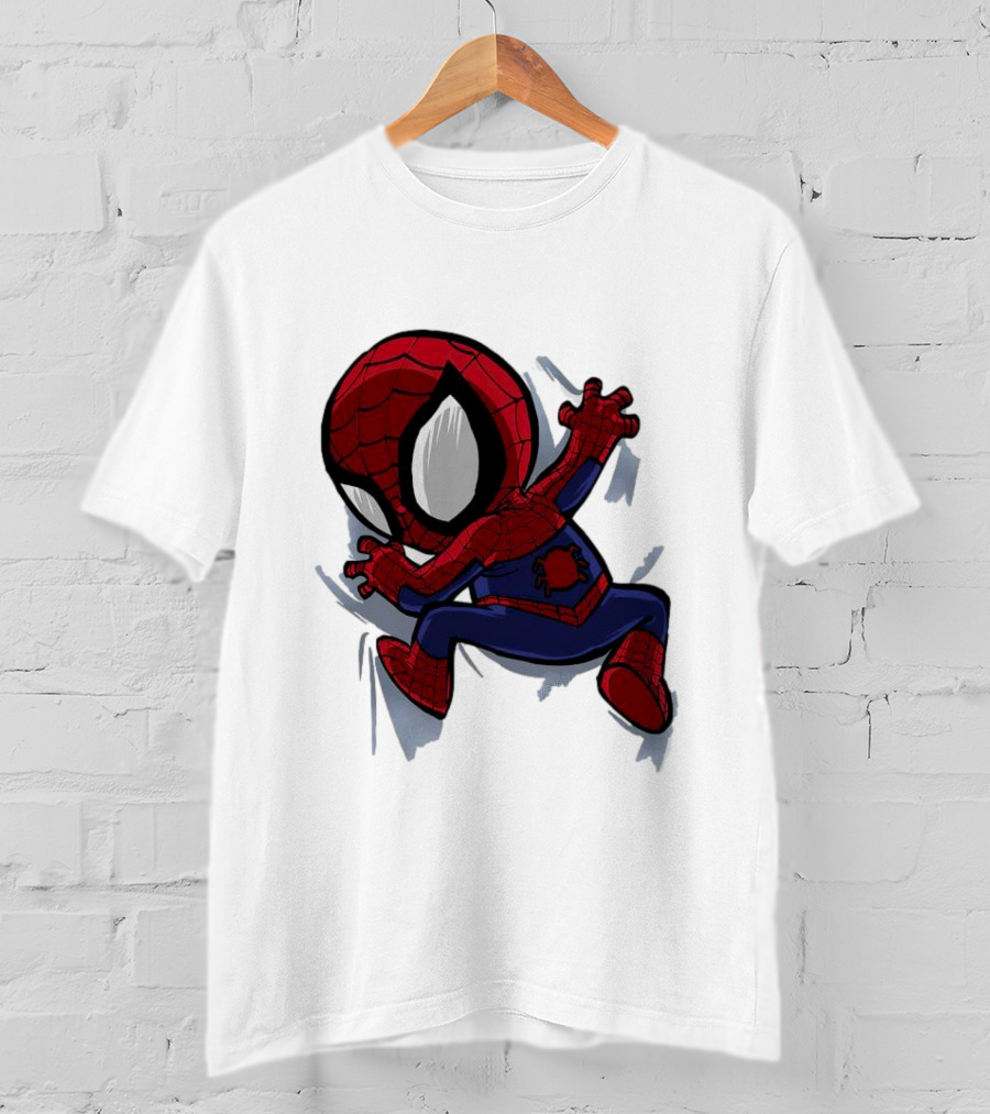 Portable Spider-Man Chibi Clinging Action T-Shirt