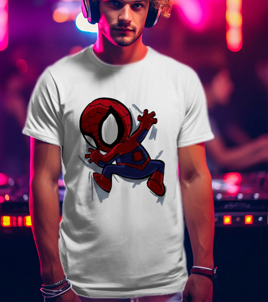 Portable Spider-Man Chibi Clinging Action T-Shirt