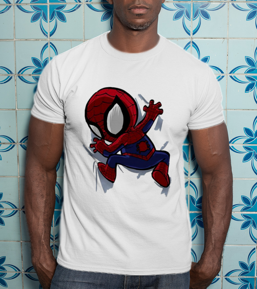 Portable Spider-Man Chibi Clinging Action T-Shirt