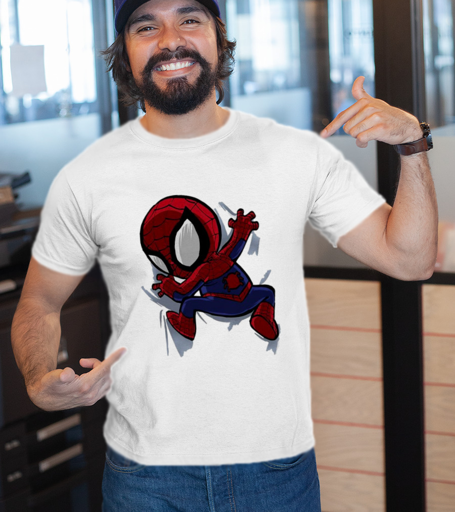 Portable Spider-Man Chibi Clinging Action T-Shirt