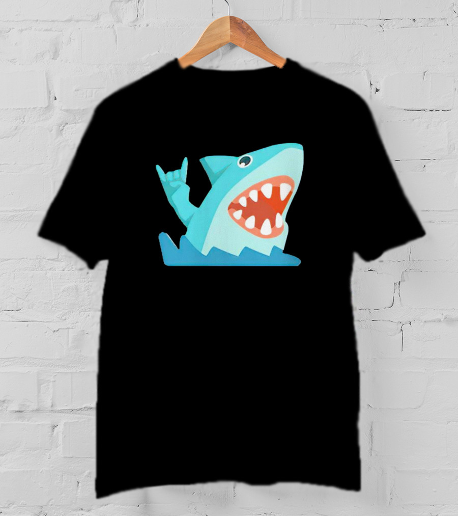 Shark Devil Horns Rock Gesture T-Shirt