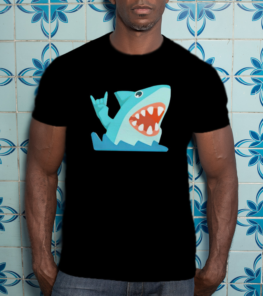 Shark Devil Horns Rock Gesture T-Shirt