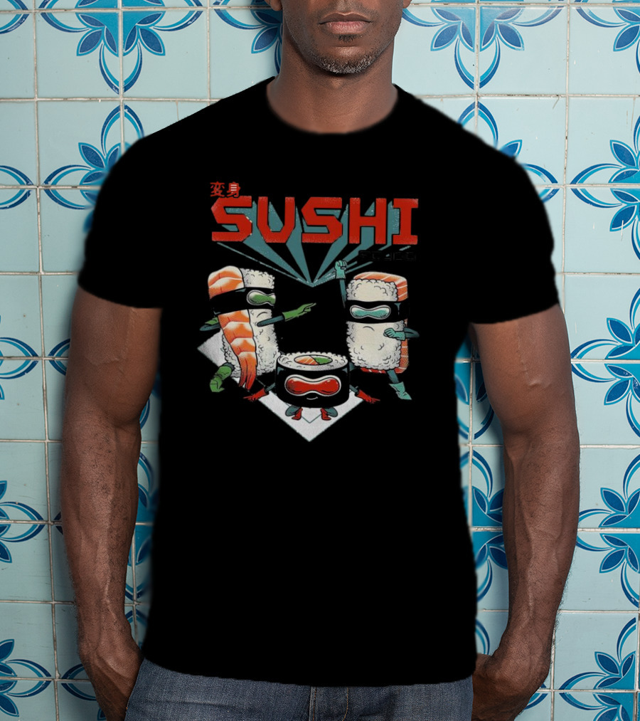 Sushi Squad Superheroes With Bandana Rolls T-Shirt
