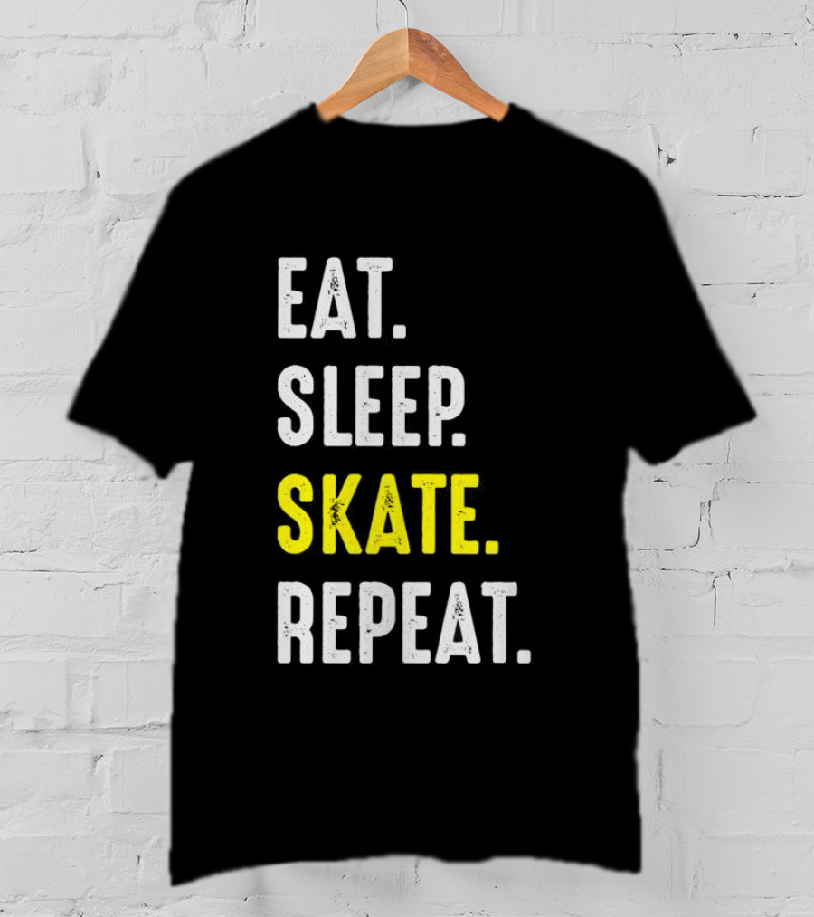 Eat Sleep Skate Repeat Classic Lifestyle Phrase T-Shirt