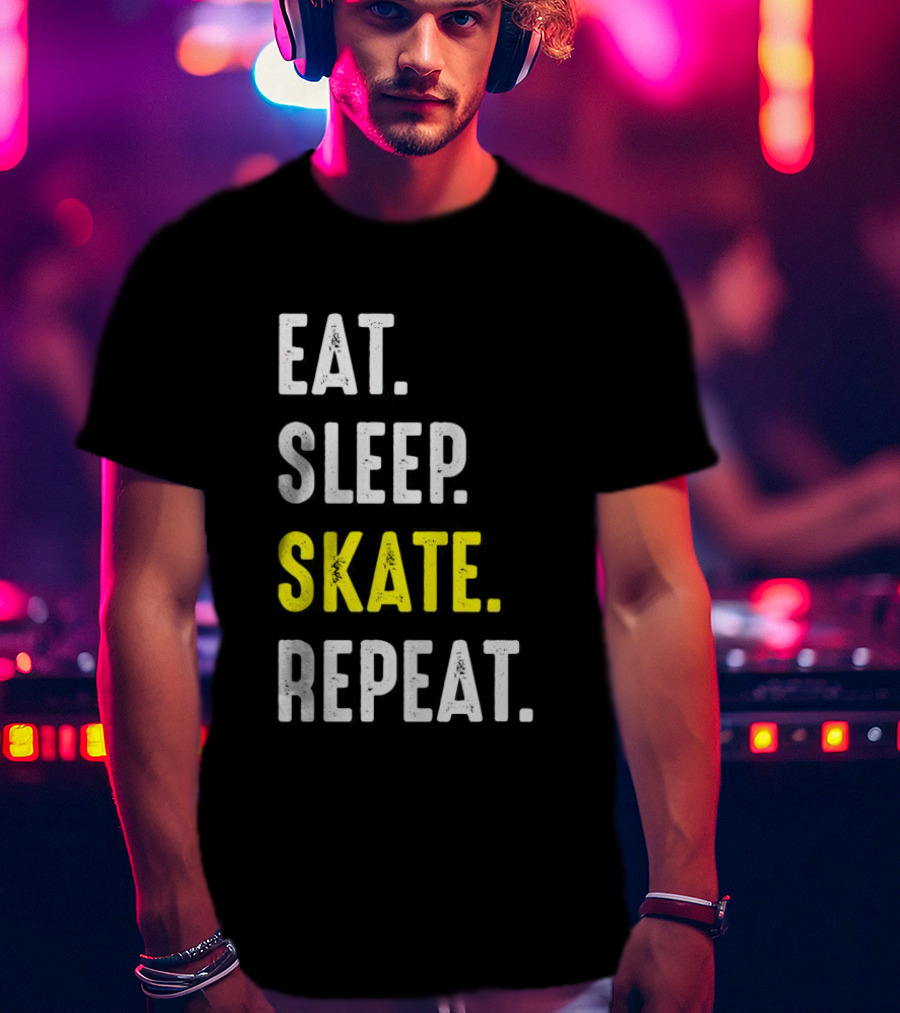 Eat Sleep Skate Repeat Classic Lifestyle Phrase T-Shirt