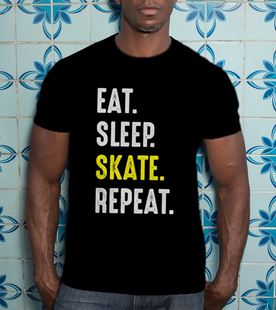 Eat Sleep Skate Repeat Classic Lifestyle Phrase T-Shirt