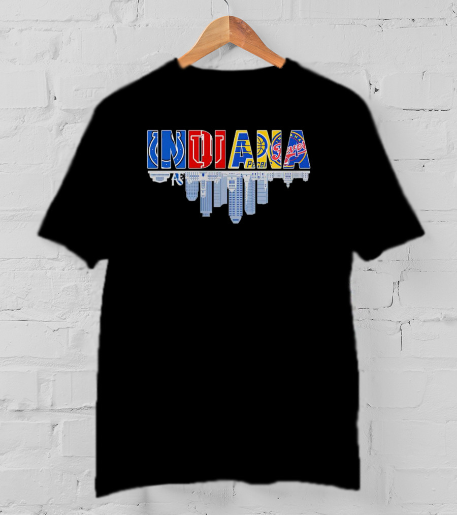 Indiana Colts Pacers Fever Skyline City Sports Icons T-Shirt