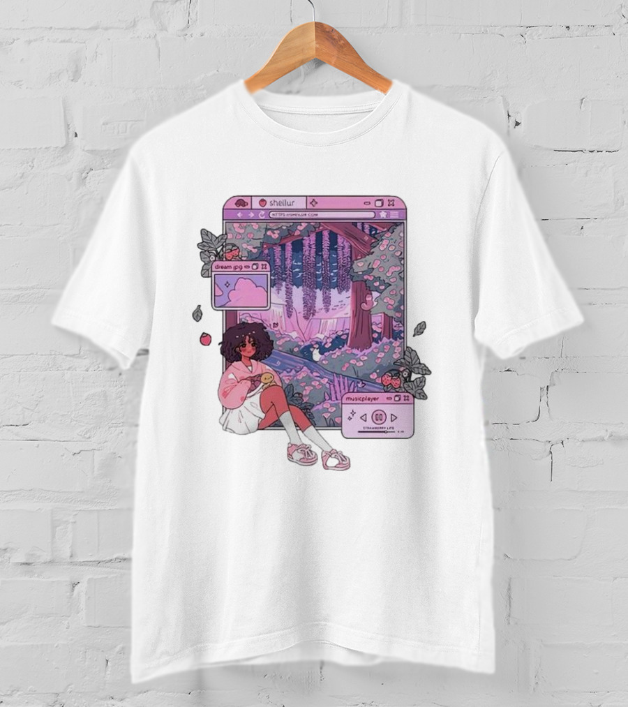 Sheilur Dreamy Strawberry Dream PNG Music Player T-Shirt