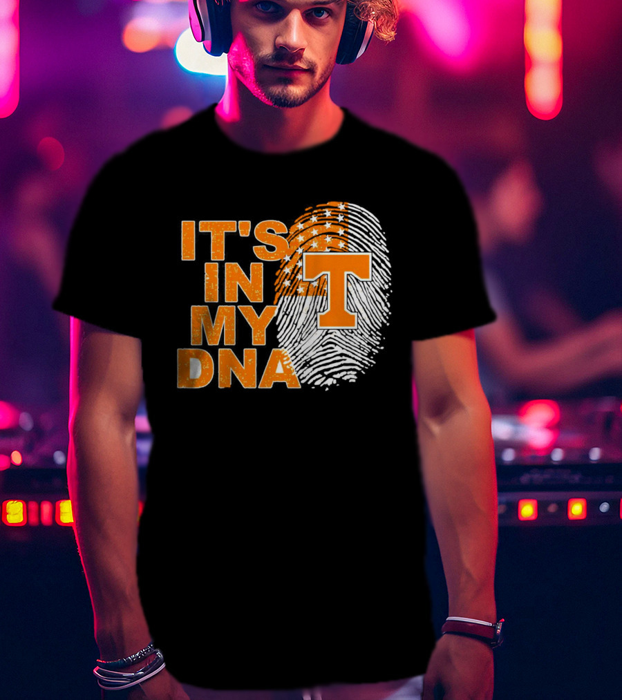 Tennessee Volunteers It's In My DNA Fingerprint American Flag T-Shirt