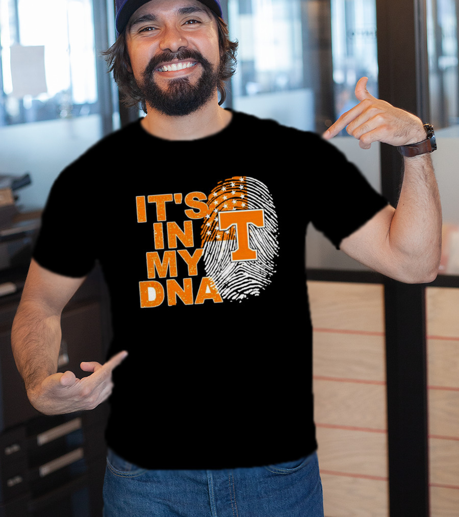 Tennessee Volunteers It's In My DNA Fingerprint American Flag T-Shirt
