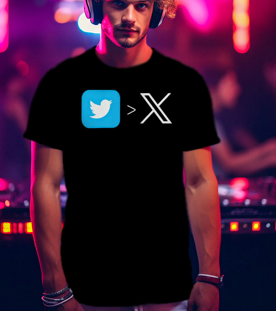 Twitter Bird Greater Than X Transition T-Shirt