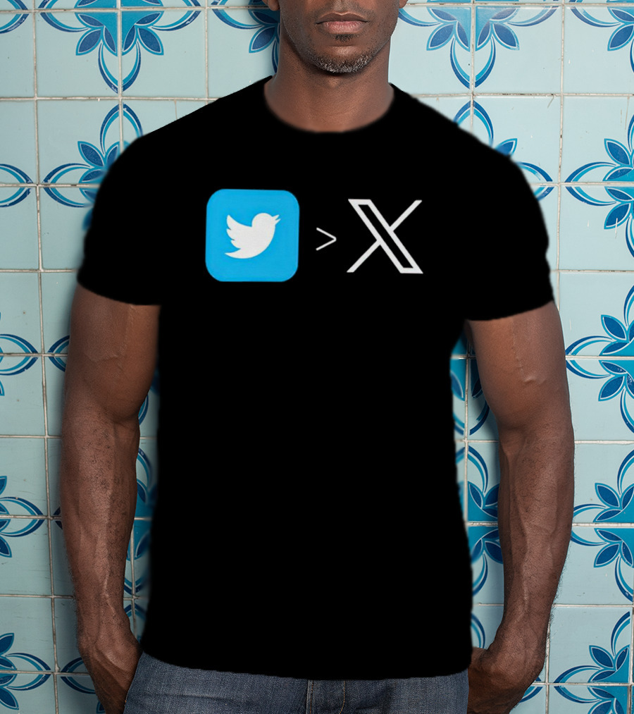 Twitter Bird Greater Than X Transition T-Shirt