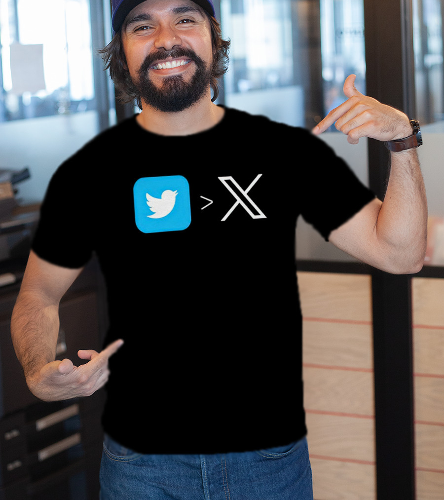 Twitter Bird Greater Than X Transition T-Shirt