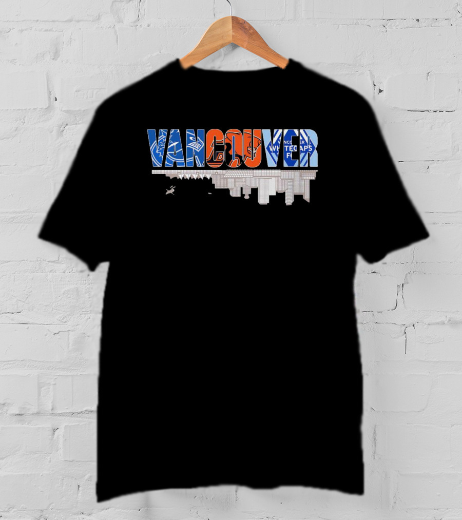 Vancouver Canucks BC Lions Vancouver Whitecaps City Skyline Upside T-Shirt