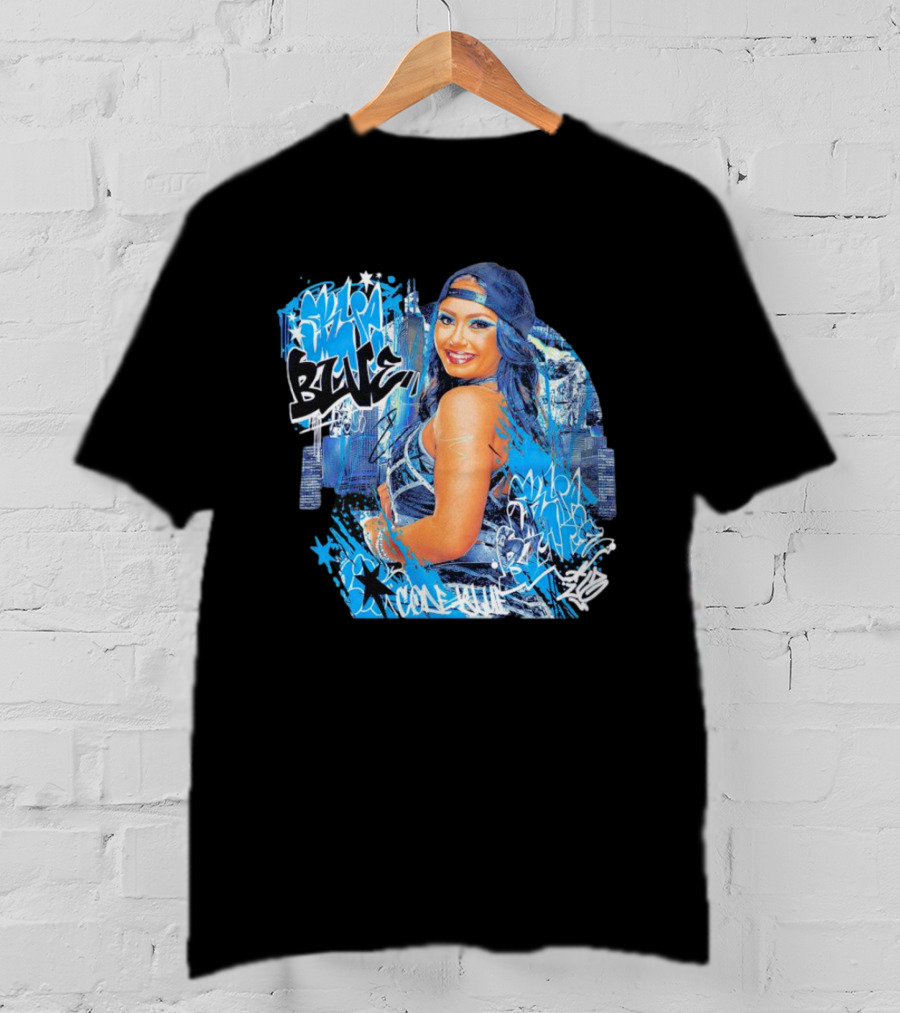 Skye Blue Cold Blue Graffiti Style Streetwear T-Shirt