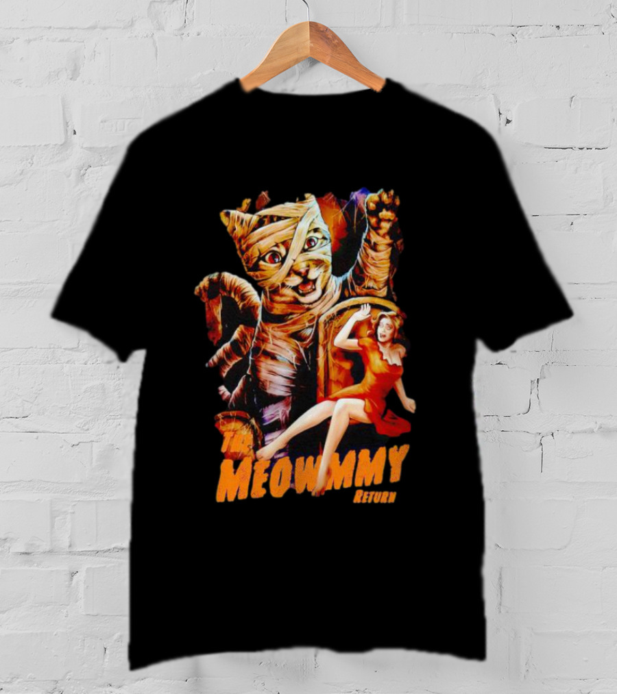 The Meowmmy Return Halloween Cat And Mummy Monster Movie T-Shirt