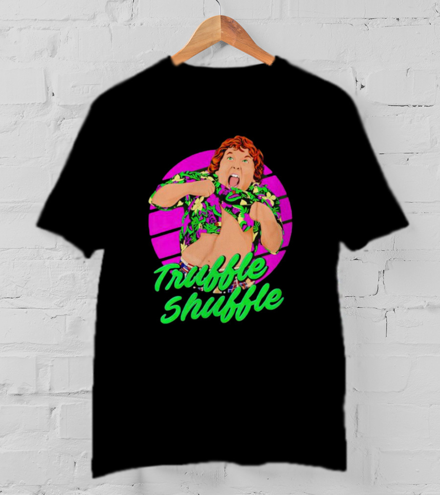 Truffle Shuffle 80s Retro Style With Hawaiian Shirt And Neon Colors T-Shirt