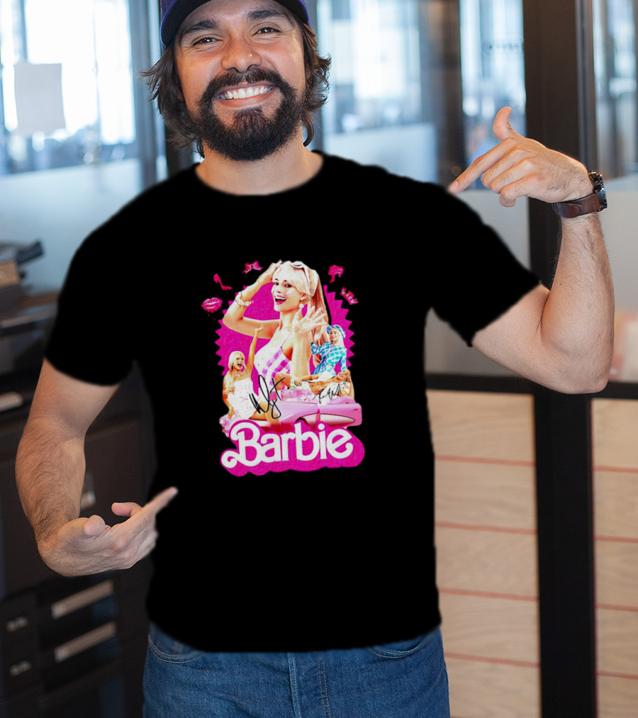 Barbie Collage With Signatures And Characters T-Shirt