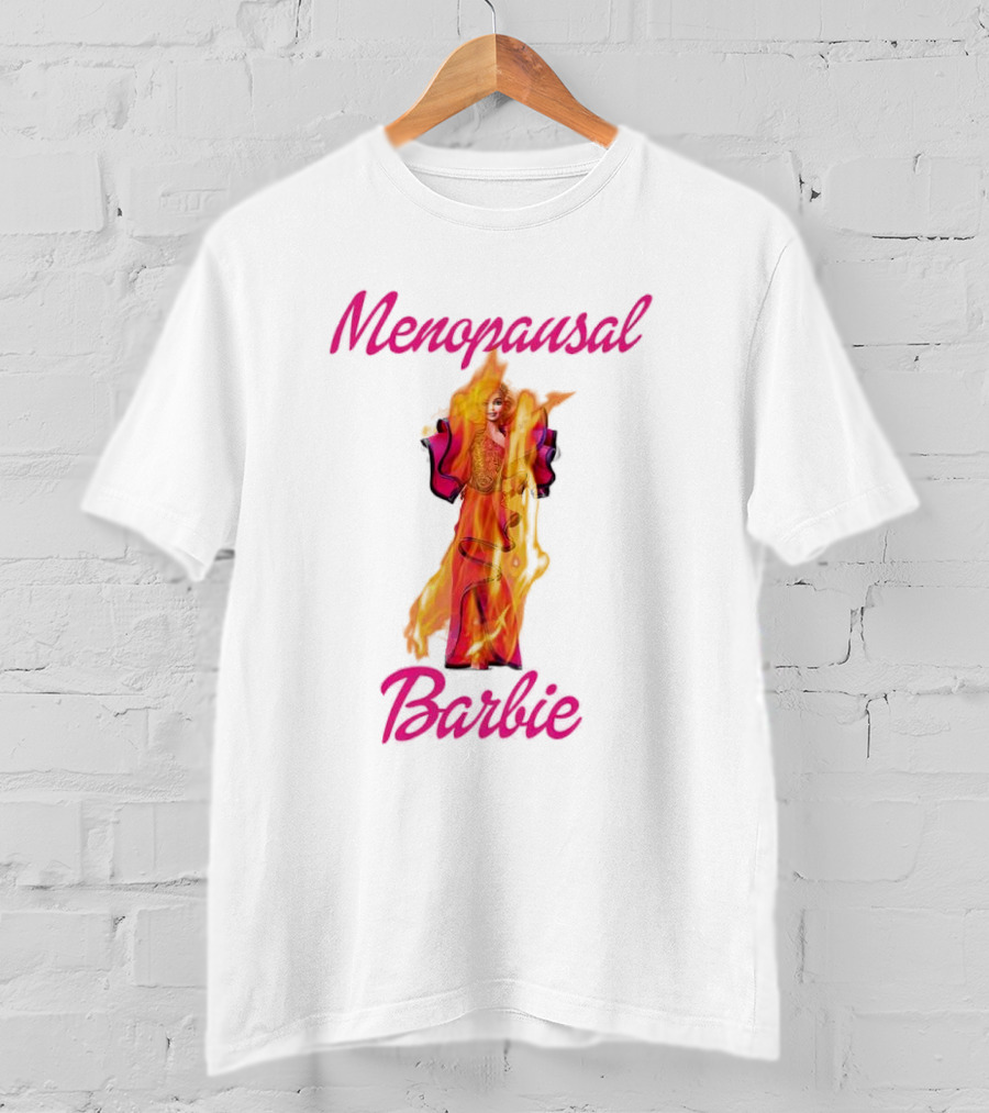 Menopausal Barbie On Fire In Vibrant Colors T-Shirt