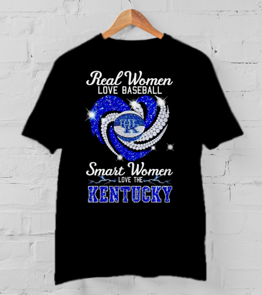 Real Women Love Baseball Smart Women Love The Kentucky Wildcats T-Shirt