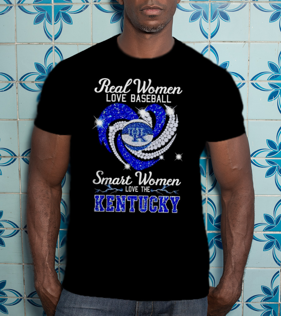 Real Women Love Baseball Smart Women Love The Kentucky Wildcats T-Shirt