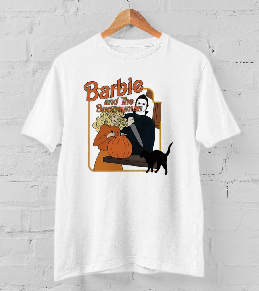 Barbie And The Boogeyman Halloween Pumpkin Cat Scene T-Shirt