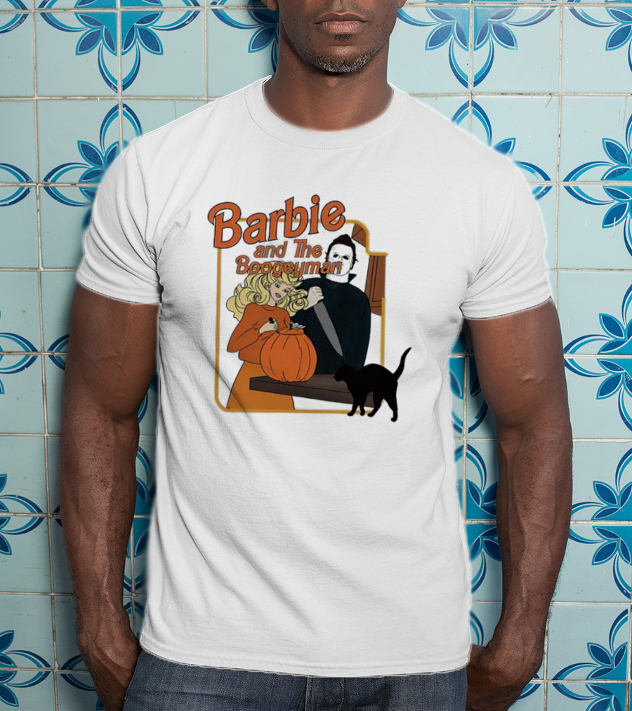 Barbie And The Boogeyman Halloween Pumpkin Cat Scene T-Shirt