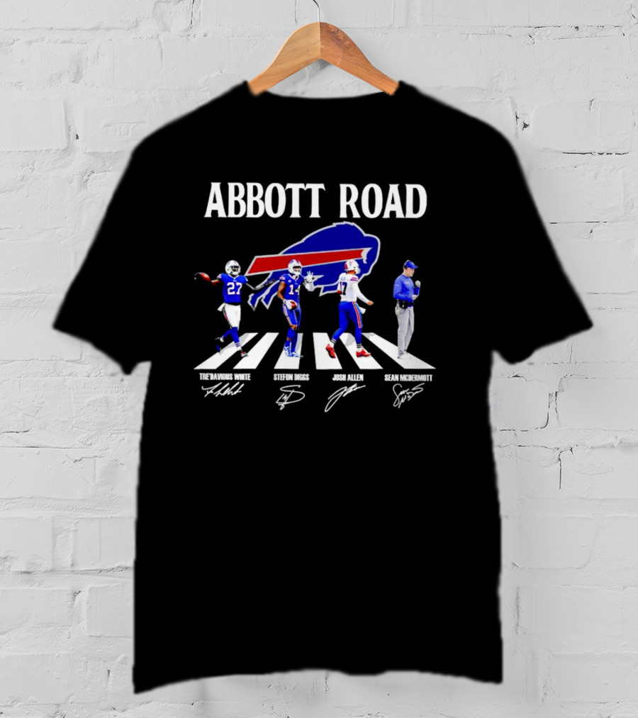 Abbott Road Tre'Davious White Stefon Diggs Josh Allen Sean McDermott Buffalo Bills T-Shirt