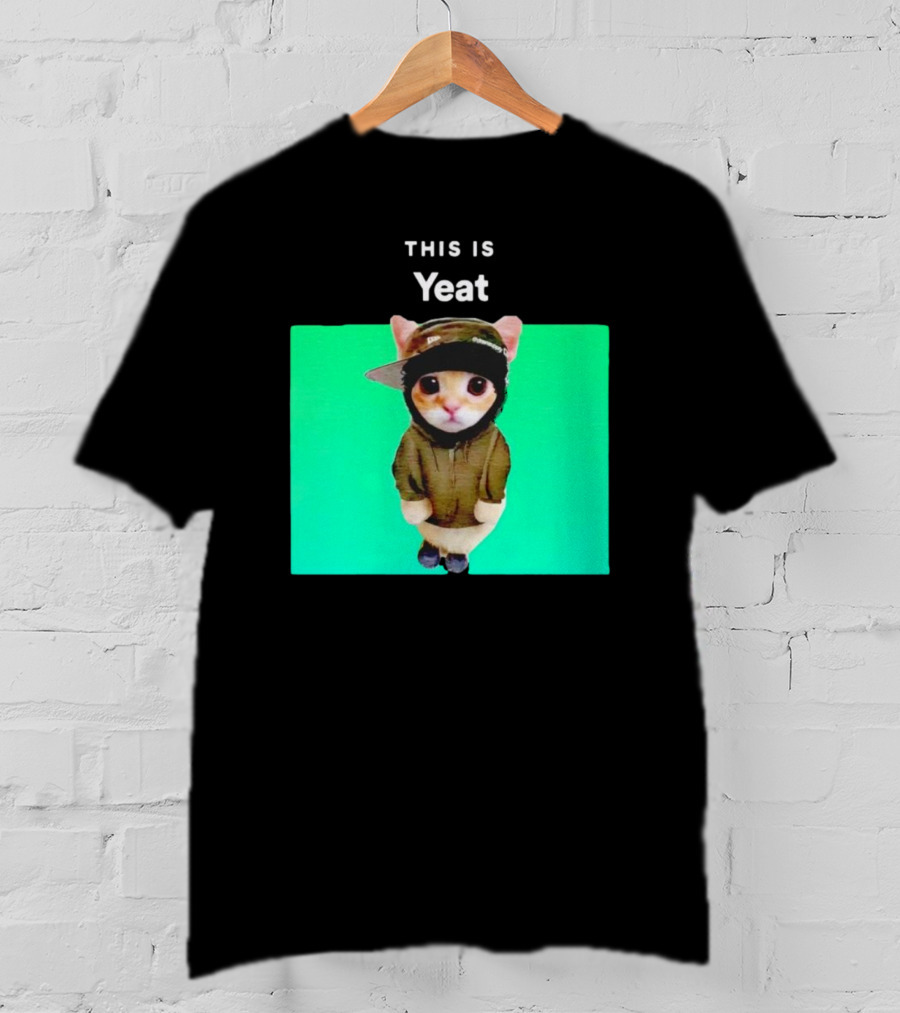 This Is Yeat Cute Cat In Hoodie And Cap T-Shirt