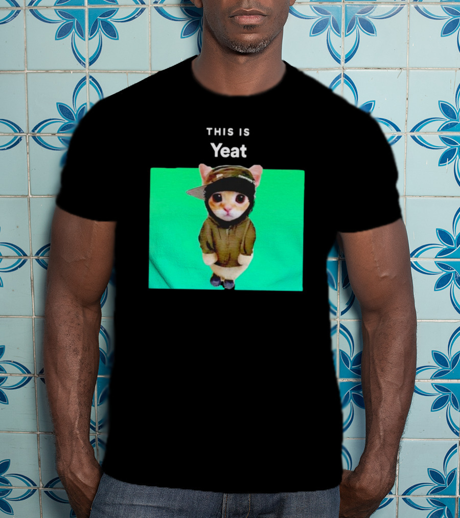 This Is Yeat Cute Cat In Hoodie And Cap T-Shirt