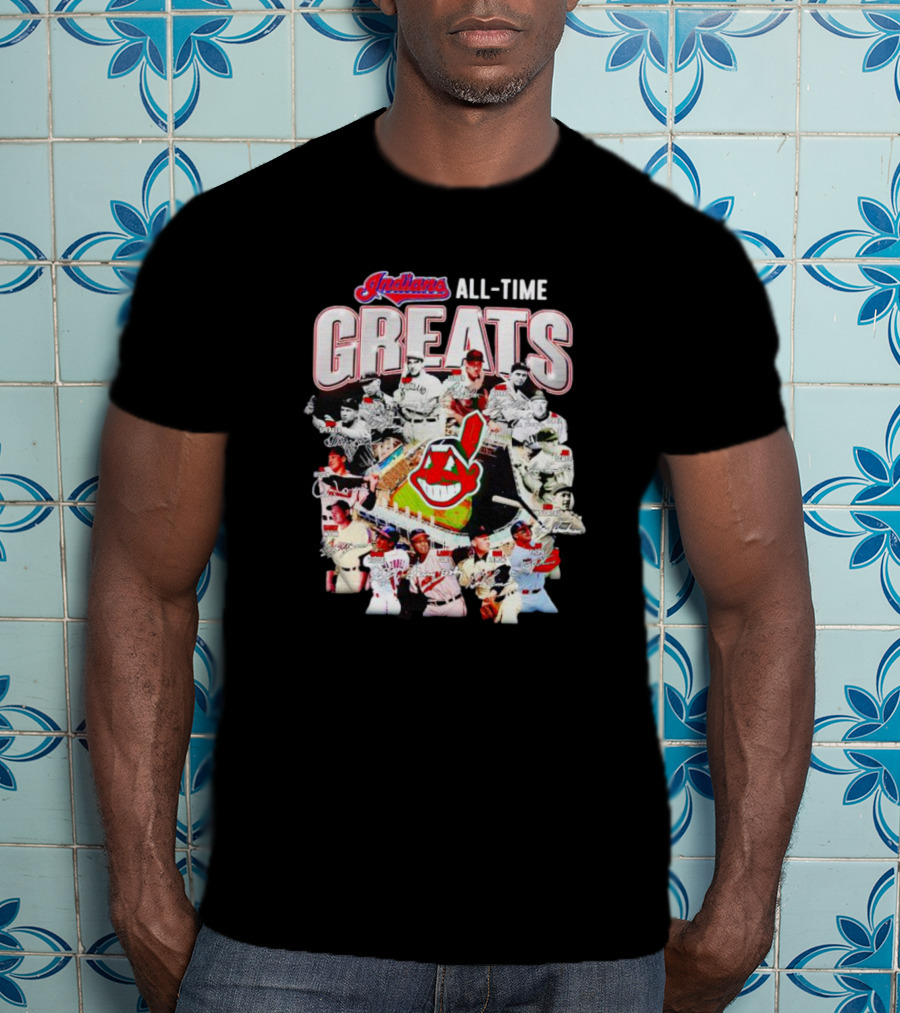 Indians All-Time Greats Players Signature Baseball Legends T-Shirt