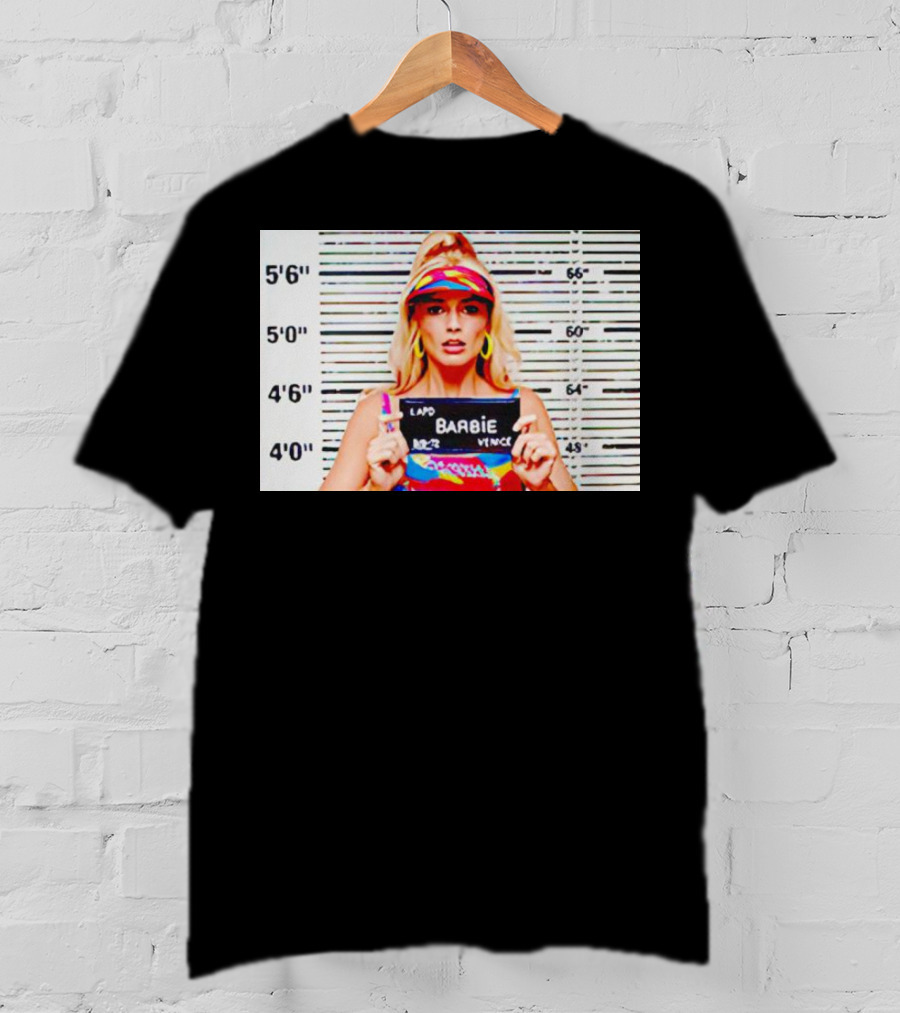 LAPD Barbie Mugshot Colorful T-Shirt