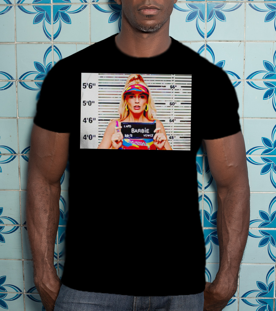 LAPD Barbie Mugshot Colorful T-Shirt