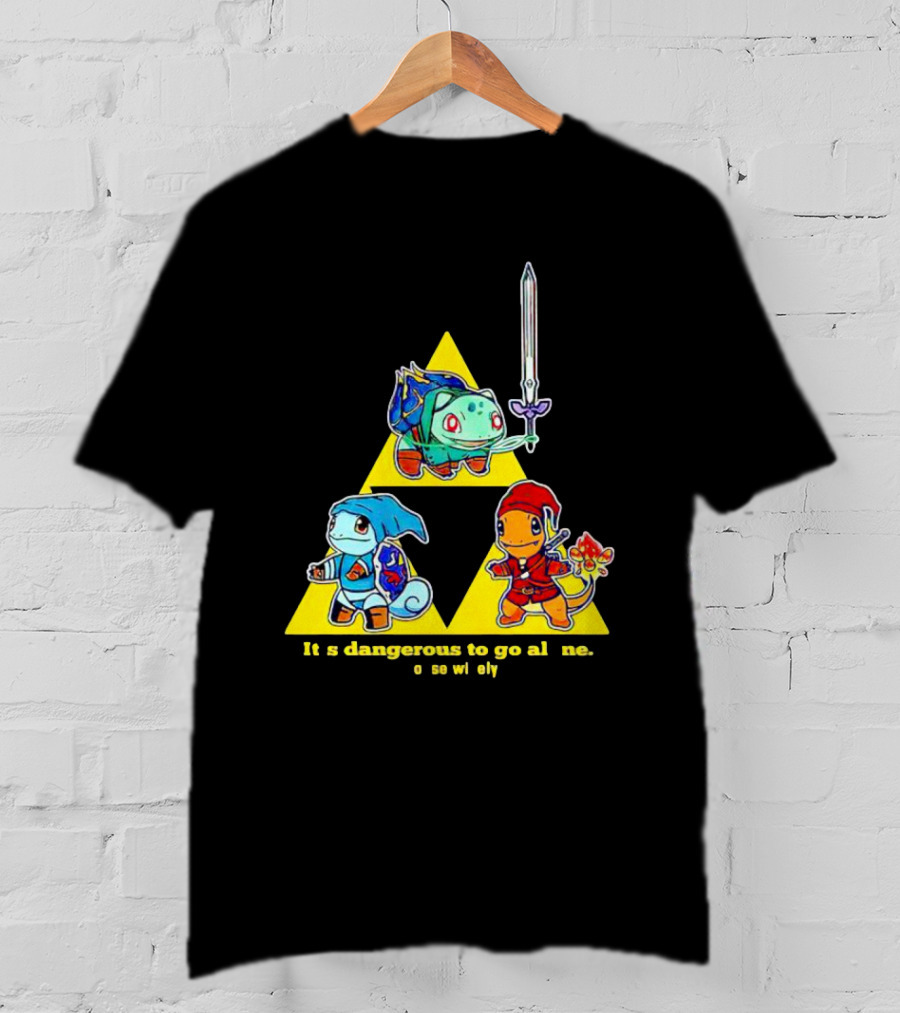 Pokemon Triforce Crossover It's Dangerous To Go Alone Choose Wisely T-Shirt