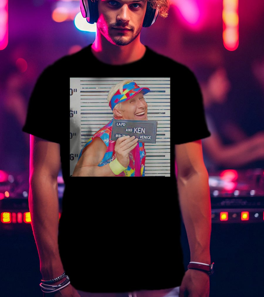 LAPD Ken Venice Mugshot Ryan Gosling Barbie T-Shirt